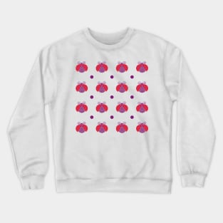 Red ladybugs flying and purple dots Crewneck Sweatshirt